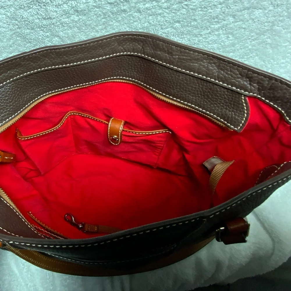Dooney & Bourke Pebbled Leather Shoulder Bag/Tote - Brown